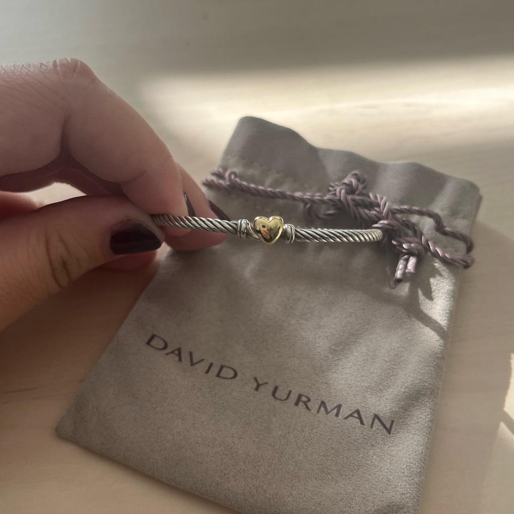 David Yurman 3mm Heart Clasp Cable Bracelet